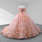 Blush Ball Gown Long Sleeves Off The Shoulder Quinceanera Dresses - Curvevia