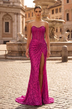 Sweetheart Sequins Mermaid Prom Dress With Beading - Curvevia