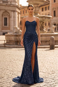 Sweetheart Sequins Mermaid Prom Dress With Beading - Curvevia