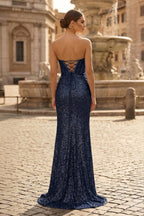 Sweetheart Sequins Mermaid Prom Dress With Beading - Curvevia