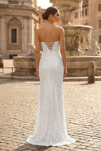 Sweetheart Sequins Mermaid Prom Dress With Beading - Curvevia