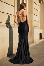 Mermaid Spaghetti Straps Dark Green Long Prom Dress with Appliques - Curvevia