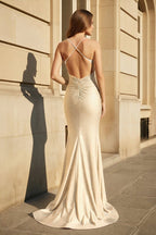 Mermaid Spaghetti Straps Dark Green Long Prom Dress with Appliques - Curvevia