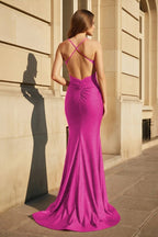 Mermaid Spaghetti Straps Dark Green Long Prom Dress with Appliques - Curvevia