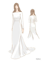 Modest Long Sleeve Satin Mermaid Wedding Dress With Sweep Train - Curvevia