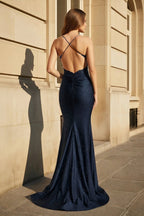 Mermaid Spaghetti Straps Dark Green Long Prom Dress with Appliques - Curvevia