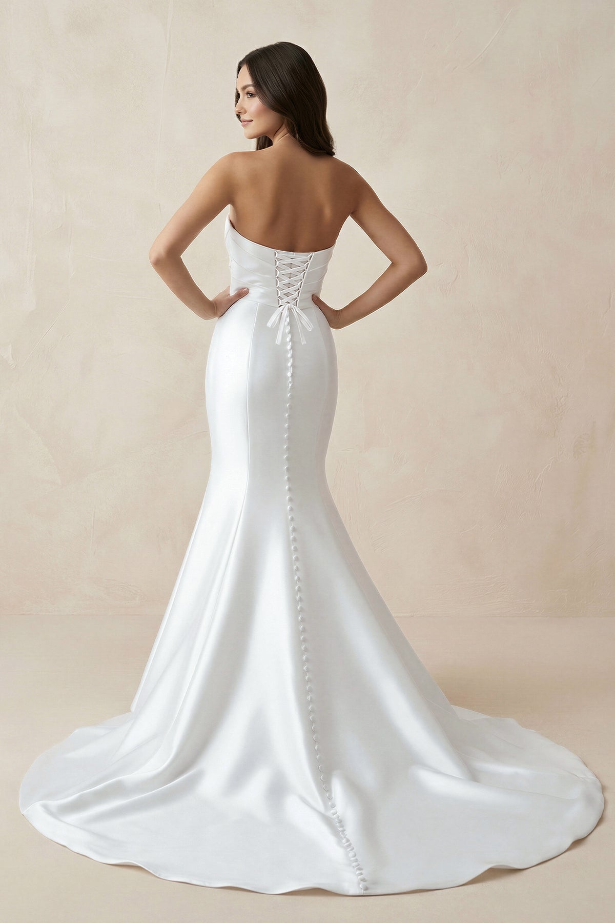 Mermaid Strapless Satin Wedding Dresses - Curvevia