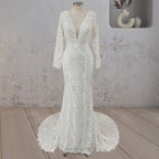 Mermaid Whisper Lace Embroidery Bridal Gown Wedding Dress - Curvevia