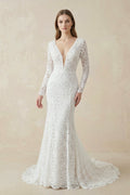 Mermaid Whisper Lace Embroidery Bridal Gown Wedding Dress - Curvevia