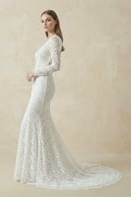 Mermaid Whisper Lace Embroidery Bridal Gown Wedding Dress - Curvevia