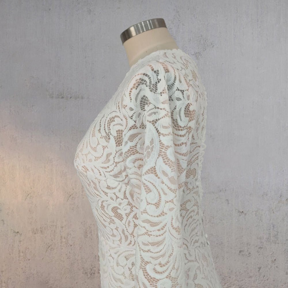 Mermaid Whisper Lace Embroidery Bridal Gown Wedding Dress - Curvevia