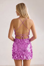 Mint Green Sparkly Spaghetti Straps Sequin Sheath Homecoming Dress - Curvevia