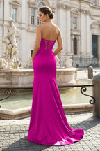 Black Sleeveless Satin Long Prom Dress With Split - Curvevia