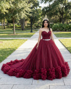 Mulberry Quinceanera Dresses Pleats with Sashes - Curvevia