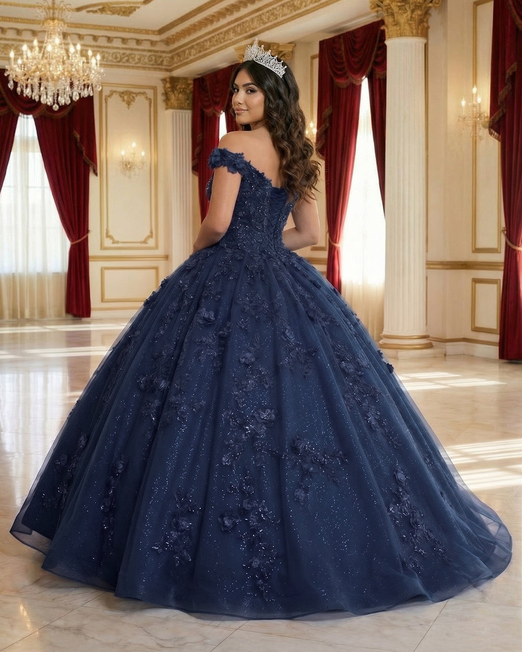 Royal Blue Off the Shoulder Puffy Quinceanera Dresses - Curvevia