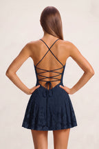 Pink Spaghetti Straps Jacquard Chiffon A-Line Homecoming Dress - Curvevia
