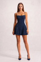 Pink Spaghetti Straps Jacquard Chiffon A-Line Homecoming Dress - Curvevia
