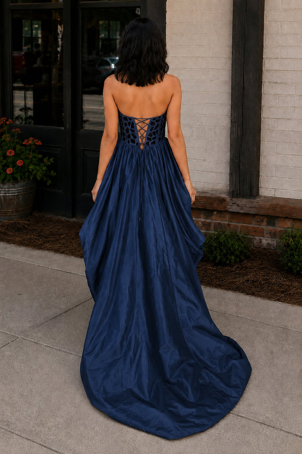 Sparkly Red Sweetheart Mirror High-Low Wedding Guest Dress - Curvevia