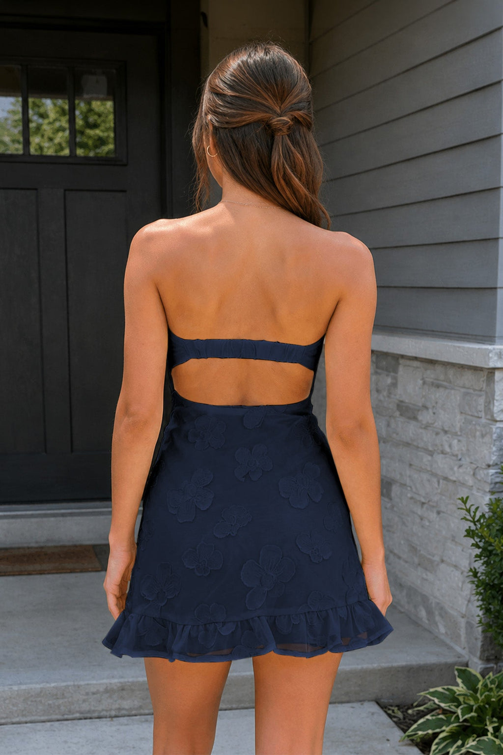 Yellow Sweetheart Embroidered Tulle Ruffled A-Line Homecoming Dress - Curvevia