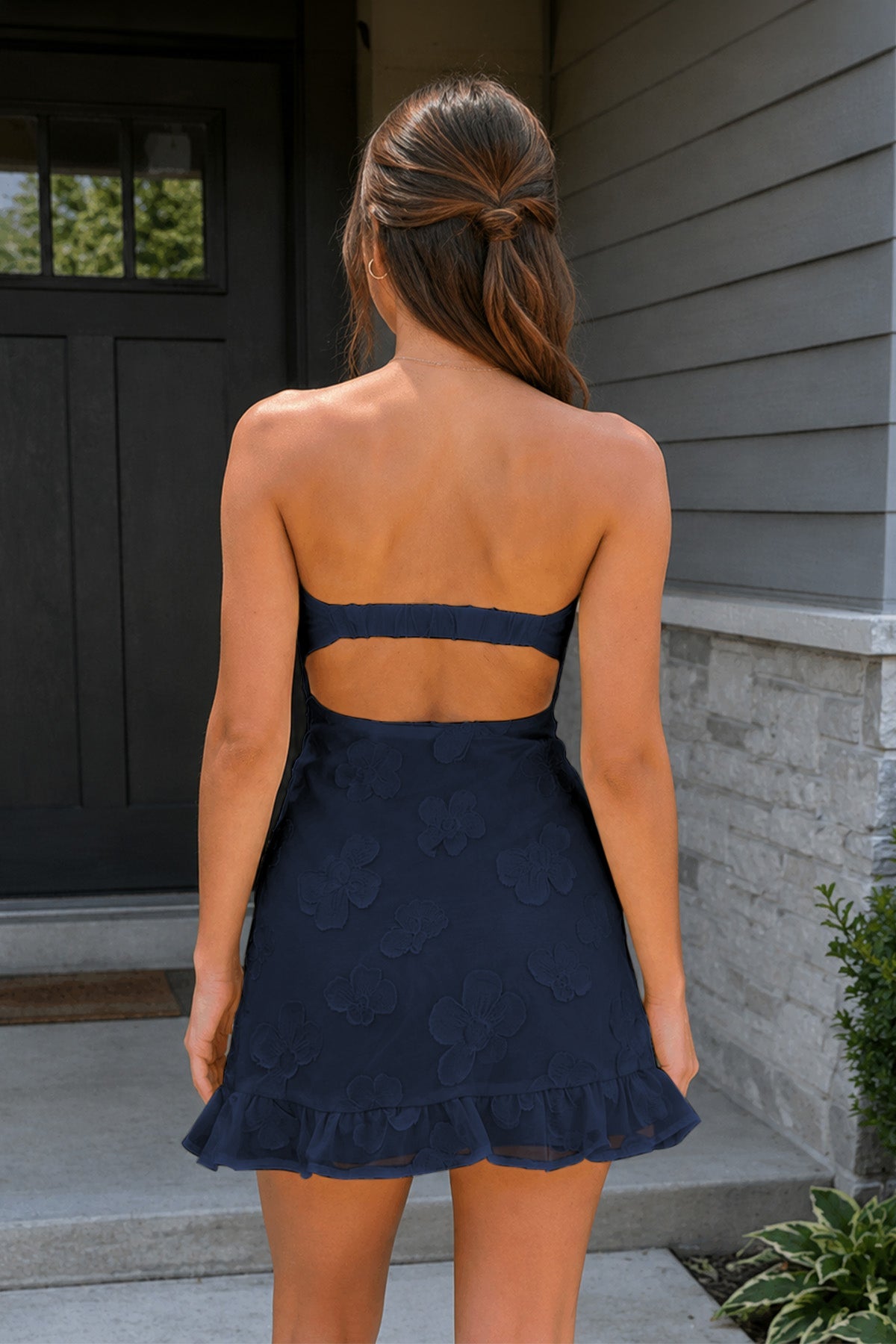 Yellow Sweetheart Embroidered Tulle Ruffled A-Line Homecoming Dress - Curvevia