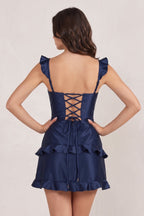 Red Sweetheart Satin Ruffles Short Homecoming Dresses - Curvevia