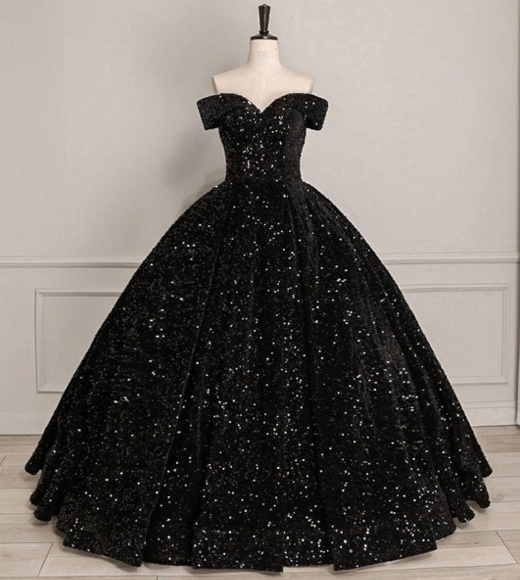 Pink Off The Shoulder Sequined Ball Gown Quinceanera Dresses - Curvevia