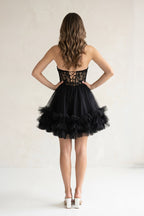 Pink A-Line Sweetheart Ruffle Tulle Homecoming Dress With Appliques - Curvevia