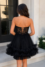 Pink A-Line Sweetheart Ruffle Tulle Homecoming Dress With Appliques - Curvevia