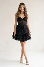 Pink A-Line Sweetheart Ruffle Tulle Homecoming Dress With Appliques - Curvevia