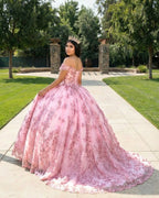 Off The Shoulder Neckline Sparkly Quinceanera Dresses With Appliques - Curvevia
