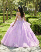 Off The Shoulder Lavender Tulle Ball Gown Quinceanera Dresses - Curvevia