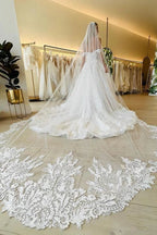 Off the Shoulder Romantic Lace Wedding Dress Bridal Gown - Curvevia