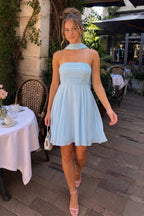 Yellow A Line Strapless Chiffon Wedding Guest Dress With Scarf - Curvevia