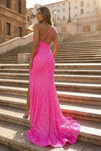 Mermaid One-Shoulder Sequins Evening Dress With Tassels - Curvevia