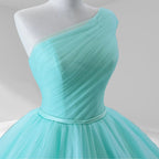 One-Shoulder Sleeveless Ball Gown Court Train Quinceanera Dress - Curvevia