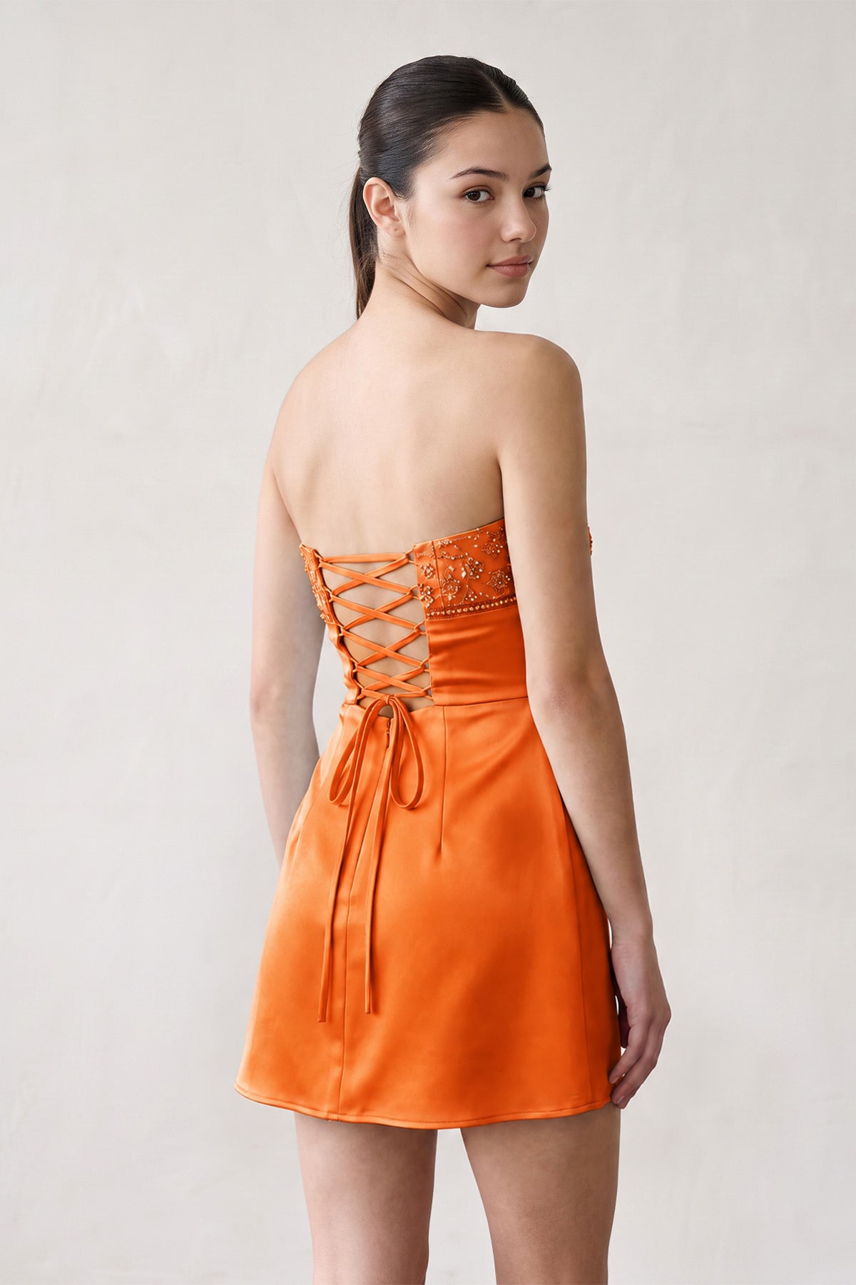 Aqua Strapless Appliqued Satin Sheath Homecoming Dress - Curvevia