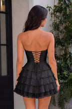 Yellow A Line Chiffon Ruffles Sweetheart Short Homecoming Dresses with Bow - Curvevia