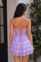 Yellow A Line Chiffon Ruffles Sweetheart Short Homecoming Dresses with Bow - Curvevia