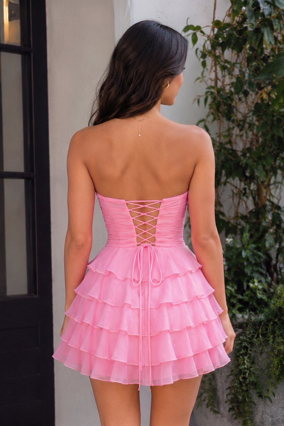 Yellow A Line Chiffon Ruffles Sweetheart Short Homecoming Dresses with Bow - Curvevia