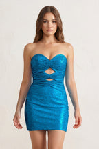 Orange Sheath Sweetheart Sequined Cut Out Short Homecoming & Cocktail Dresses - Curvevia