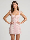 Petal Chiffon A-Line Sweetheart Lace-up Short Dress with Ruffle Straps - Curvevia