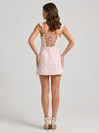 Petal Chiffon A-Line Sweetheart Lace-up Short Dress with Ruffle Straps - Curvevia
