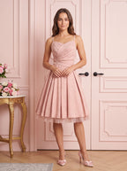 Petal Satin A-Line Sweetheart Lace-up Short Dress with Floral Print - Curvevia