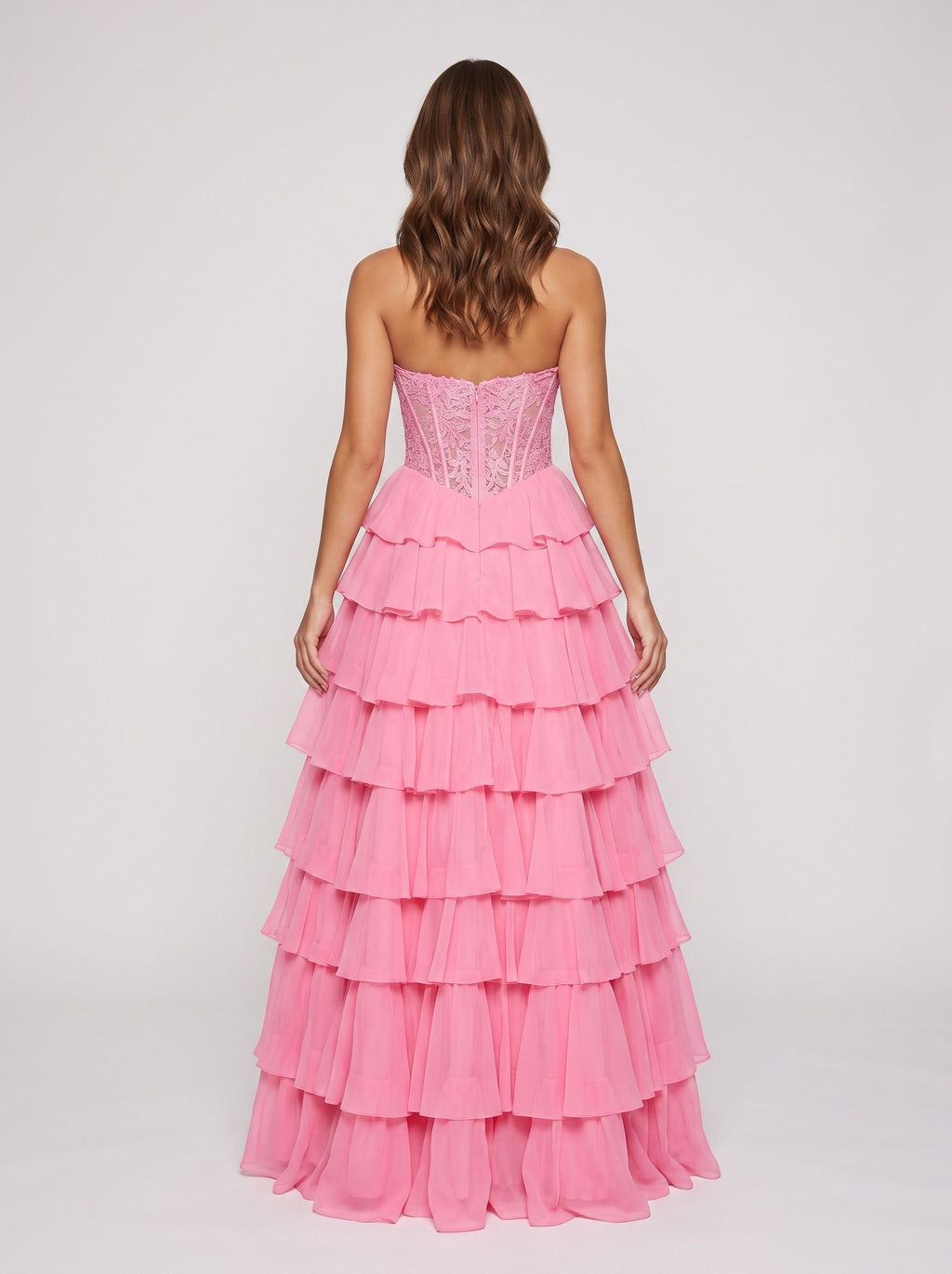 Petal Tulle A-Line Sweetheart Corset Back Floor-Length Dress with Appliques - Curvevia