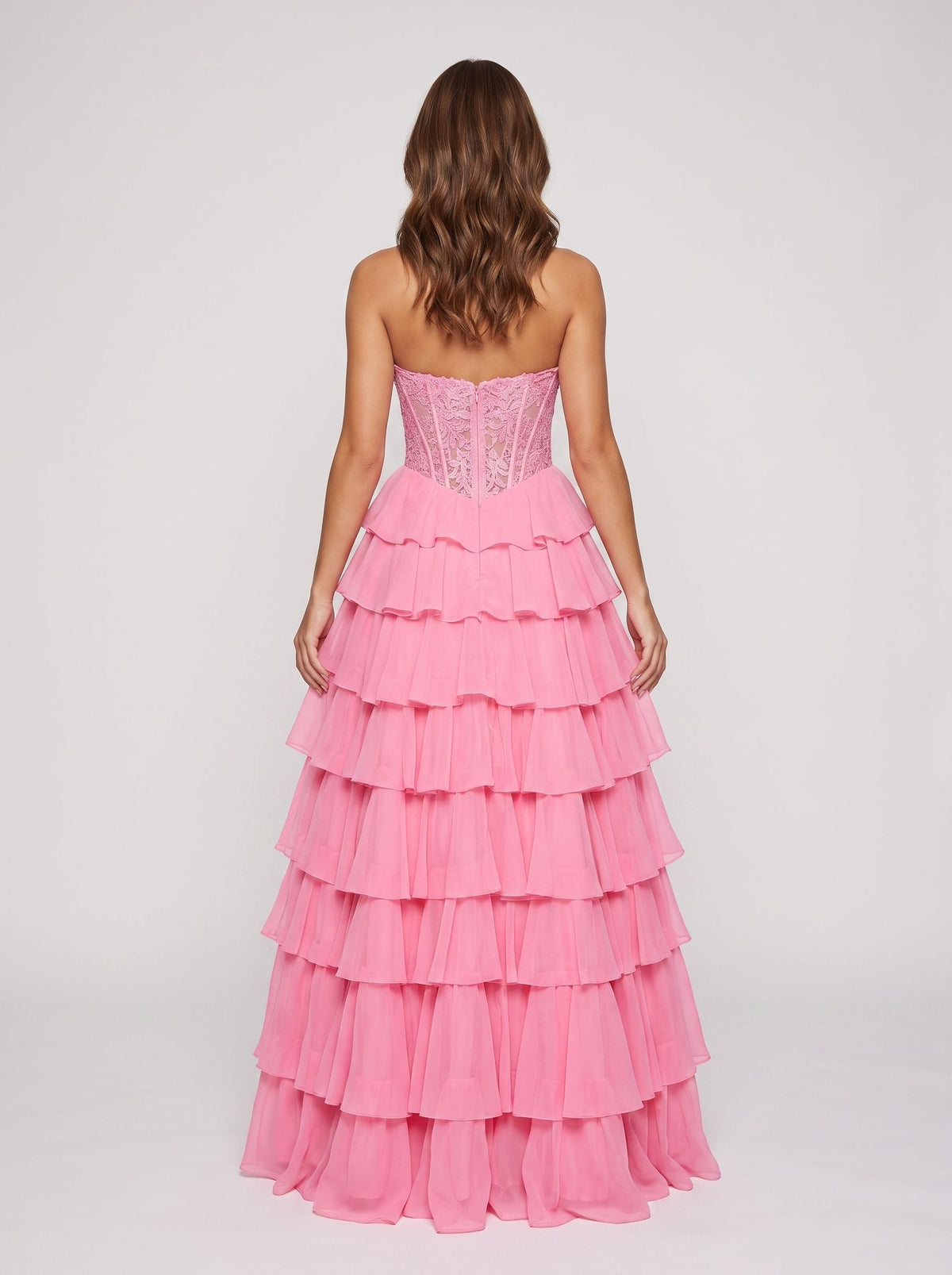 Petal Tulle A-Line Sweetheart Corset Back Floor-Length Dress with Appliques - Curvevia