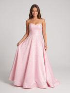 Petal Satin A-Line Sweetheart Criss-Cross Straps Floor-Length Dress with Pearls - Curvevia