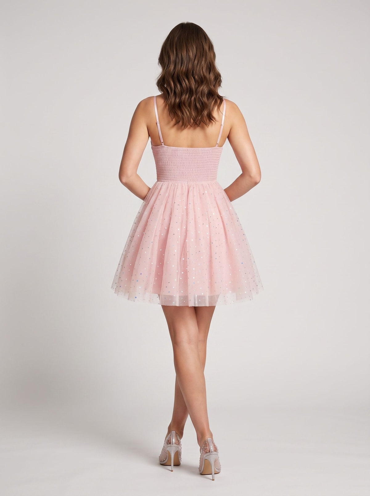 Petal Tulle A-Line Sweetheart Corset Back Short Dress with Ruched Bodice - Curvevia