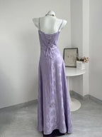 Sage Mermaid Satin Spaghetti Straps Long Evening Dress - Curvevia