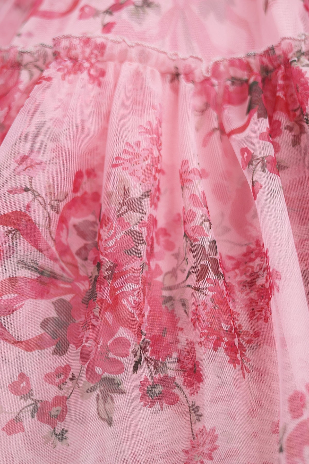 Pink - A Line Sweetheart Floral Tulle Short Wedding Guest Dress - Curvevia