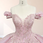 Pink Ball Gown Off the Shoulder Quinceanera Dresses - Curvevia